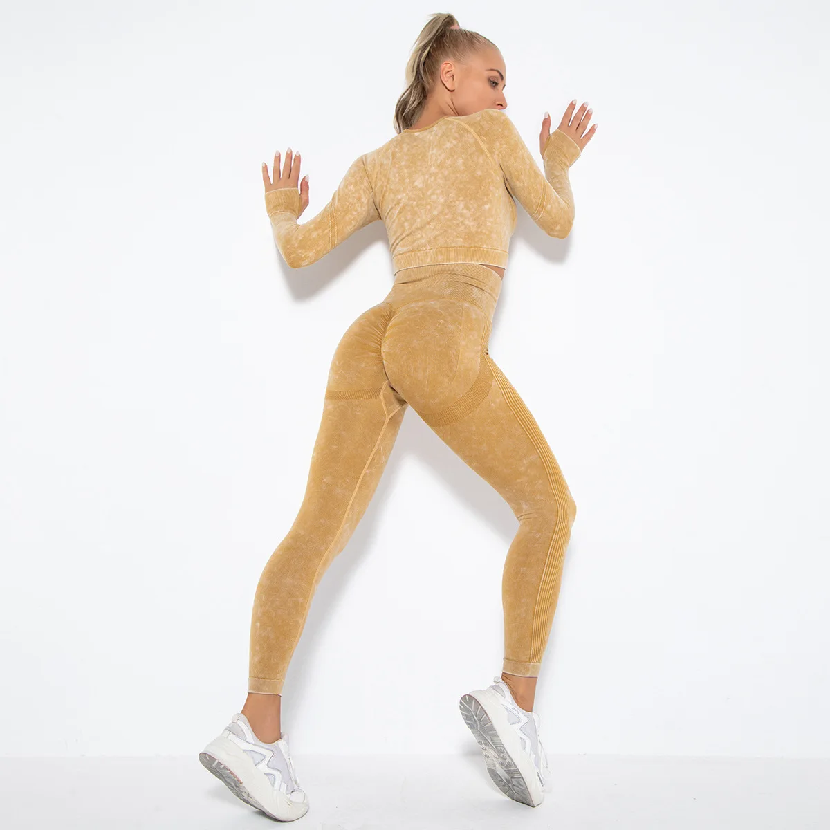 

Wepbel Sexy Cropped Shirts Sport Suit Workout Clothes Yoga Suit Women Sports Running Workout Outfit Crop Top Sports Suits