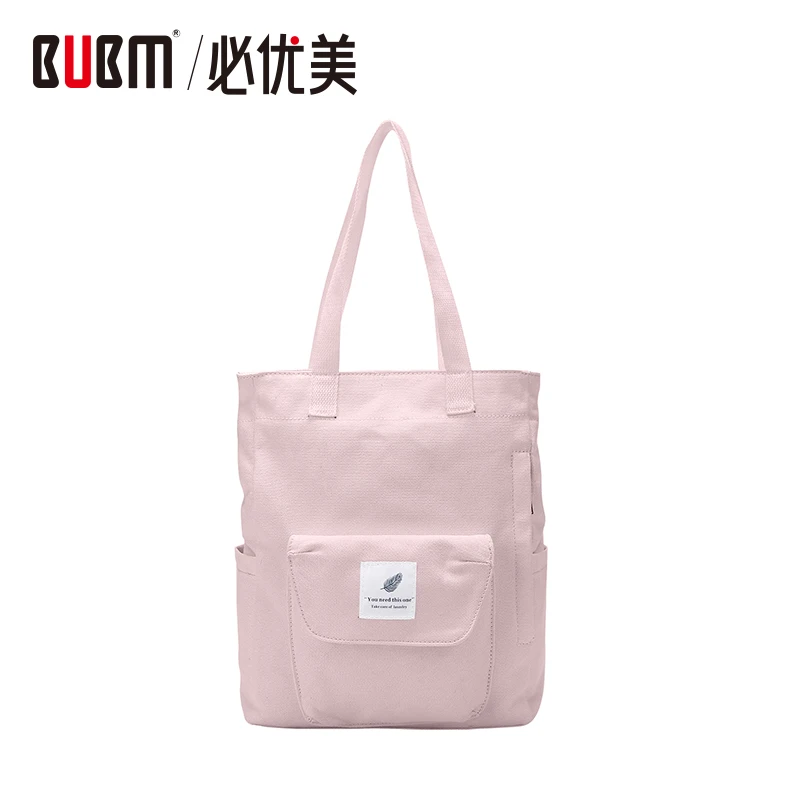 

BUBM fashion canvas bag single shouler bag travel bag for women girl students pink black yellow white