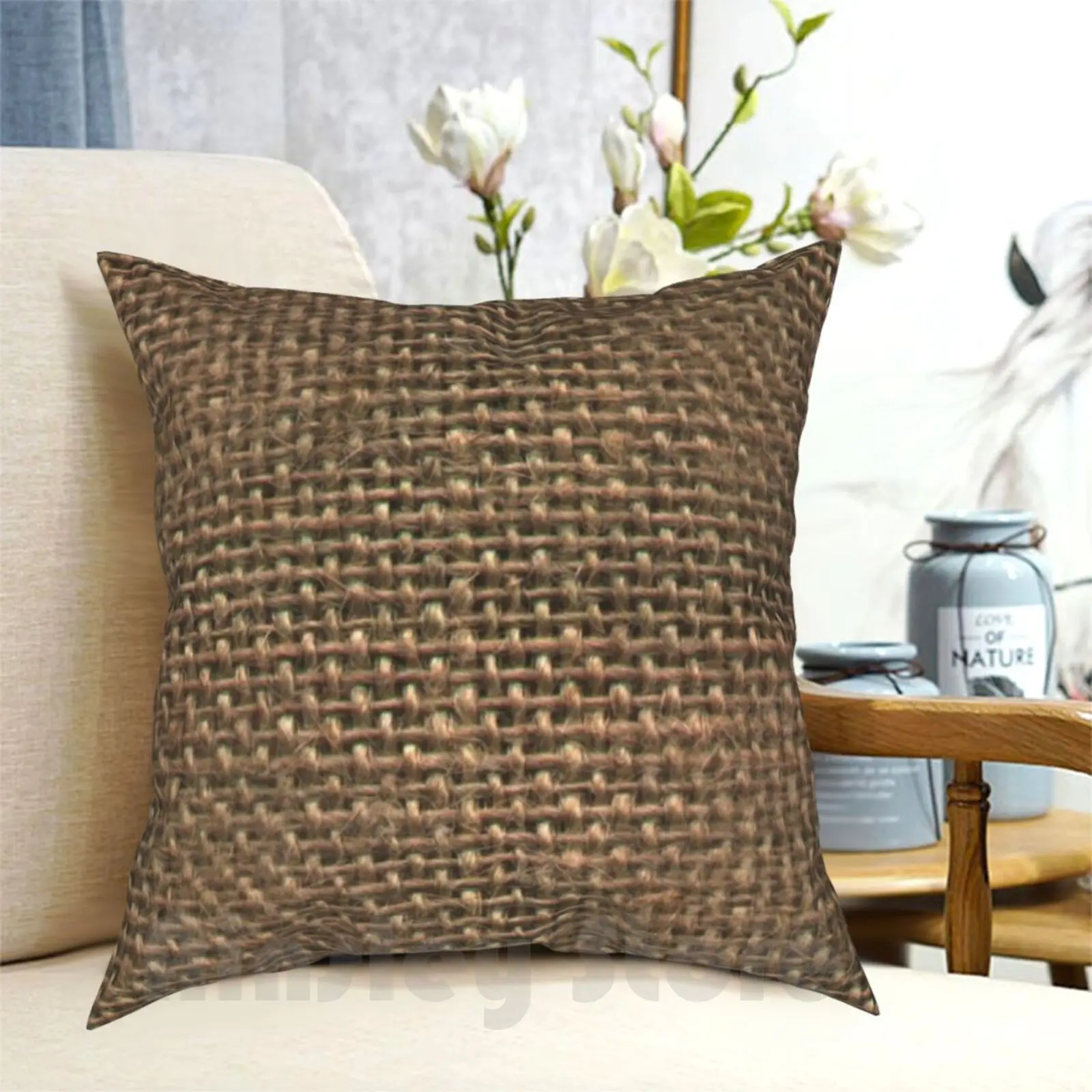 Hessian. Burlap. Course Fabric. Pillow Case Printed Home Soft Throw Pillow Hessian Burlap Cloth Crocus Woven Weave
