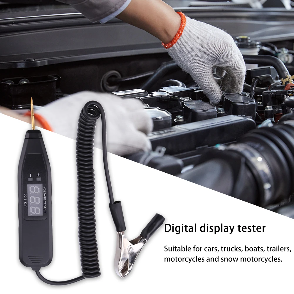 

5-32V Car LCD Digital Electric Voltage Test Pen Power Probe Pencil Detector Non-Contact Circuit Motorcycle Testing Diagnostic