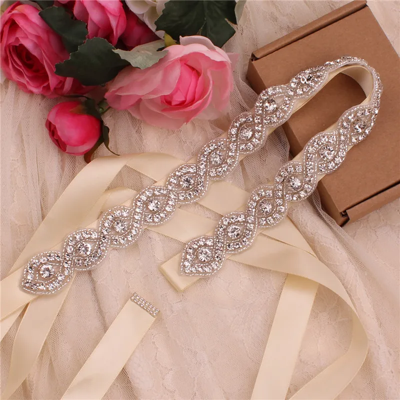 Пояс для невесты пояс свадебного платья женский аксессуары вечернего серебряный