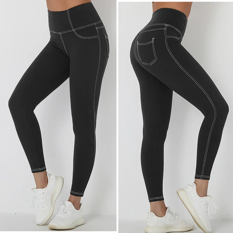 

Women's Pants Yoga Leggings Gym Fitness Tights Push Up High Waist Legging Hip-Lifting Women Denim Leggings Stretch Sports Pants