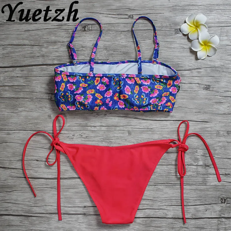 Новинка 2020 Женский раздельный купальник с цветочным принтом русский женский