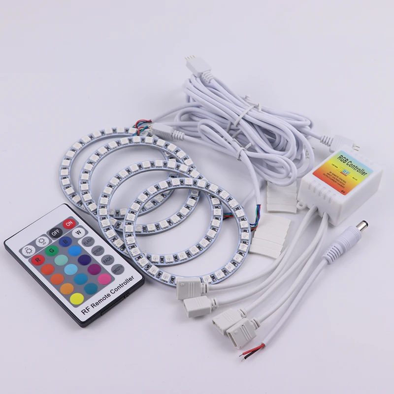 Headlight Multi-color RGB LED Angel Eyes Halo Ring Eye DRL RF Remote Control for Hyundai Santa Fe santafe 2007 -2012 Accessories |