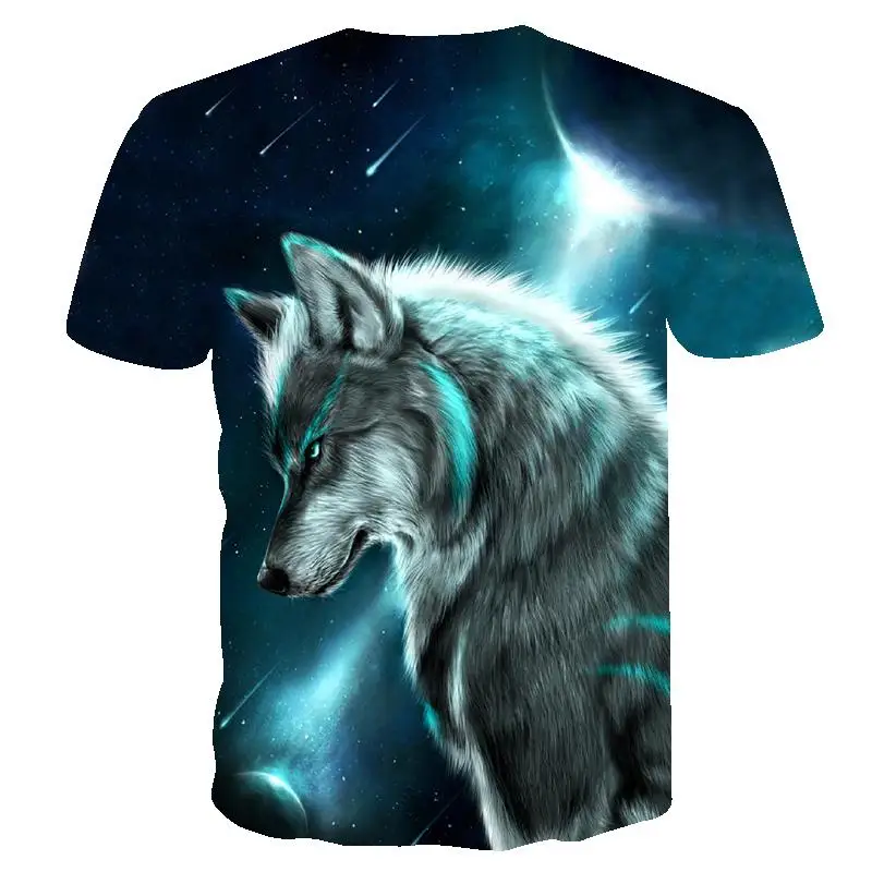 

2020 Novelty 3D Men's wolf T shirt Cool wolf Printed t shirts summer Casual 3D Short Sleeve T-shirts good quality