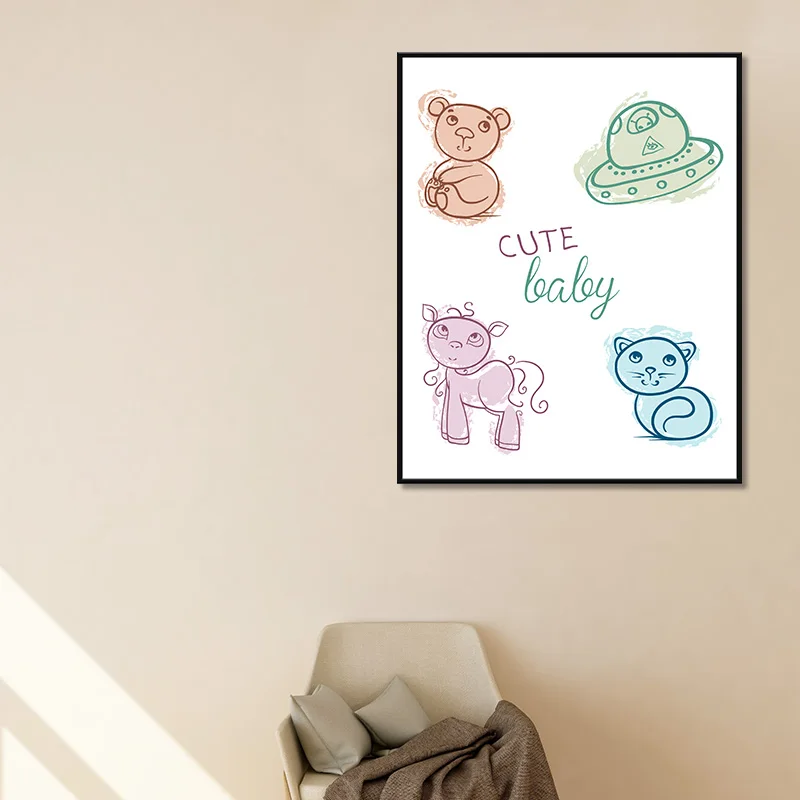 

Wall Art Canvas Poster Painting Prints Picture Kids Bedding Home Room Decor Nursery Classroom Popsicles Unicorn Whale Rabbit