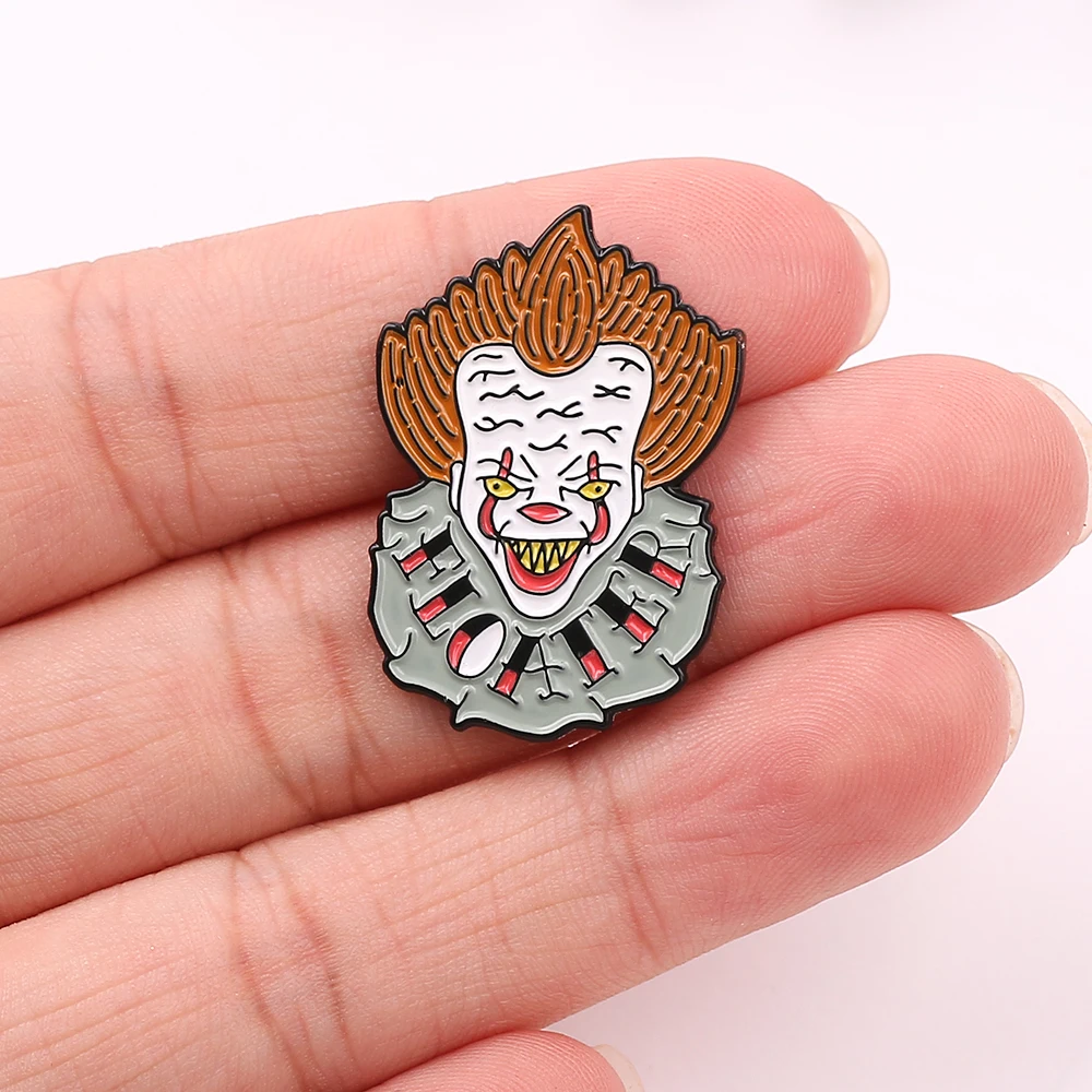Хэллоуин ужас колдун маска клоуна Джокер Броши Булавки на лацкан значок фанаты