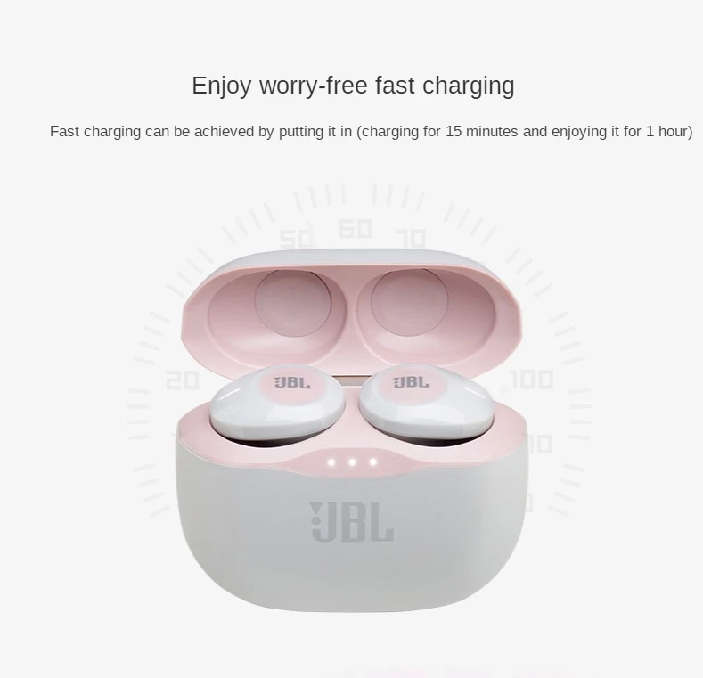 

JBL T120TWS wireless bluetooth headset 5.0 binaural semi-in-ear call noise reduction stereo phone Android iOS