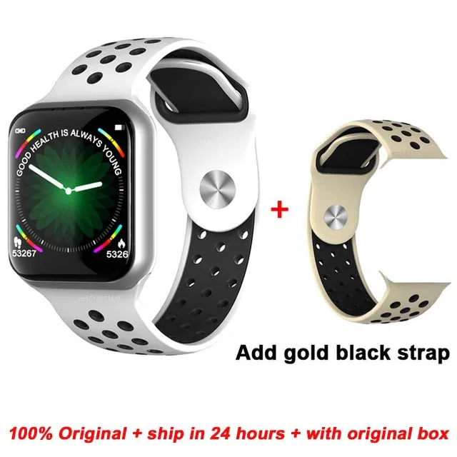 white add gold Greentiger F8 Bluetooth Смарт-часы пульсометр калории фитнес-трекер будильник IP67 Водонепроницаемый умный Браслет - Цвет: white add gold