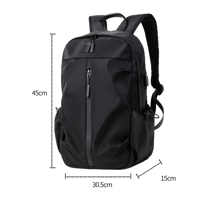 

New School Backpack for Men 14 Inch Laptop External USB Charging Waterproof Oxford Travel Leisure Fashion Male Bag