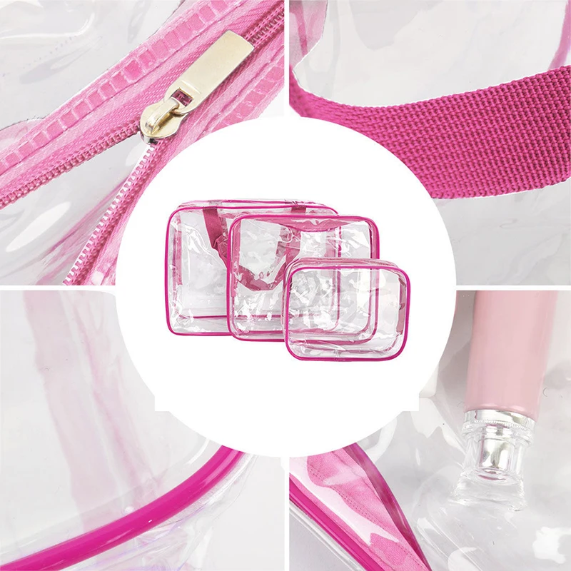 Прозрачный ПВХ 3 размера 4 цвета шт./компл. косметичка дорожная сумка для