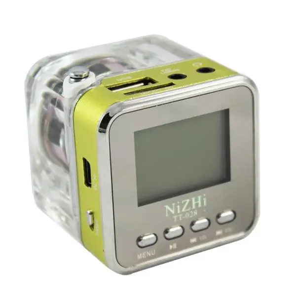 Мини USB MicroSD карта fm-радио ЖК-дисплей динамик Музыка MP3-плеер новая мини алюминиевая вибрационная пленка громкий динамик 0930