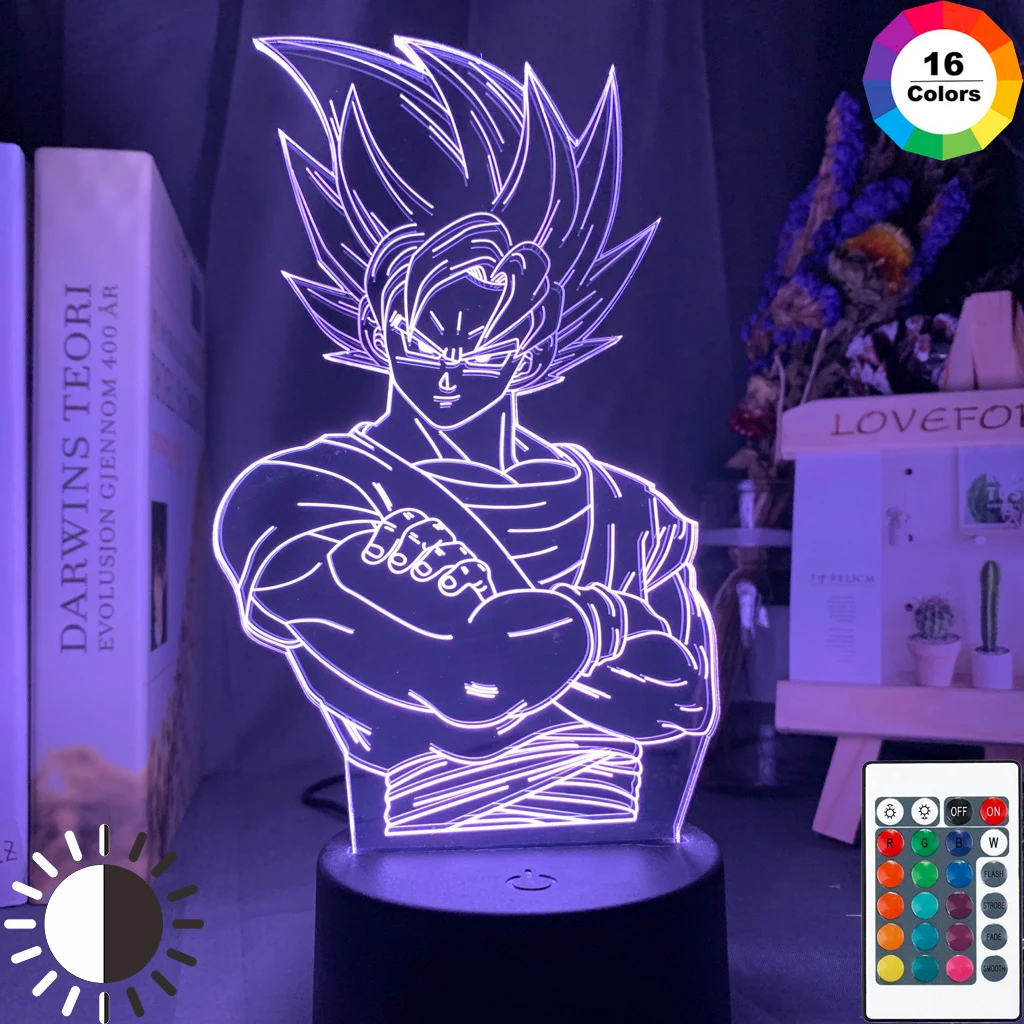 Dragon Ball лампы Гоку рисунок ребенка Украшения в спальню ночной Светильник классный
