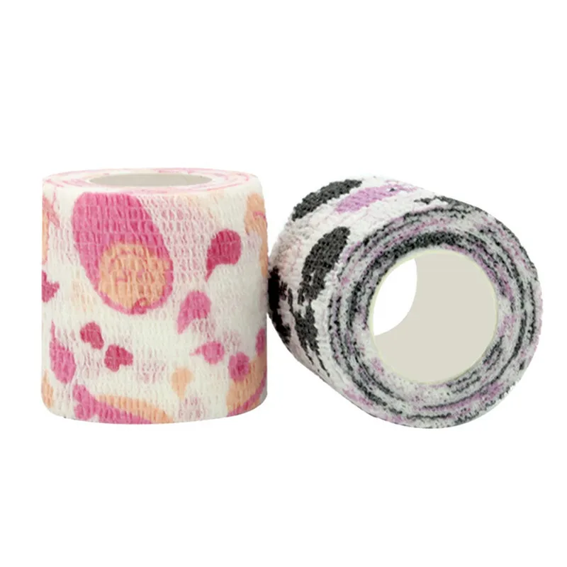 Спортивная самоклеящаяся эластичная повязка с мультяшным принтом рулонная