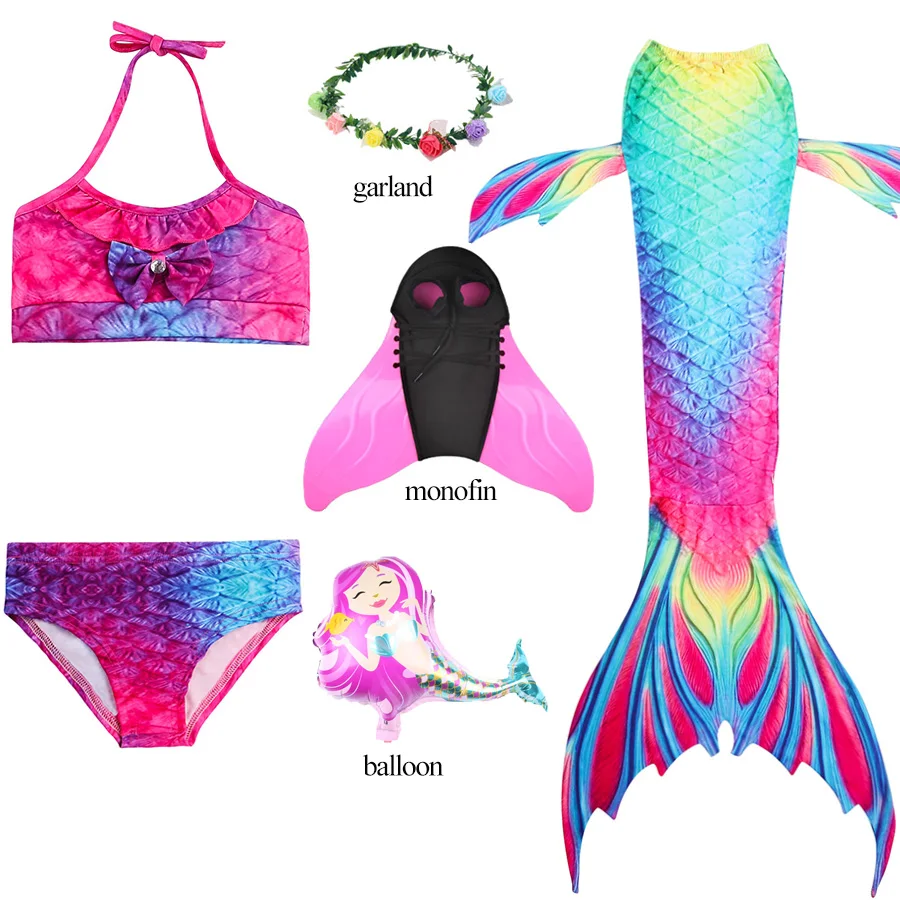 Лидер продаж костюм Ариэль для девочек детский купальник с хвостом Русалочки