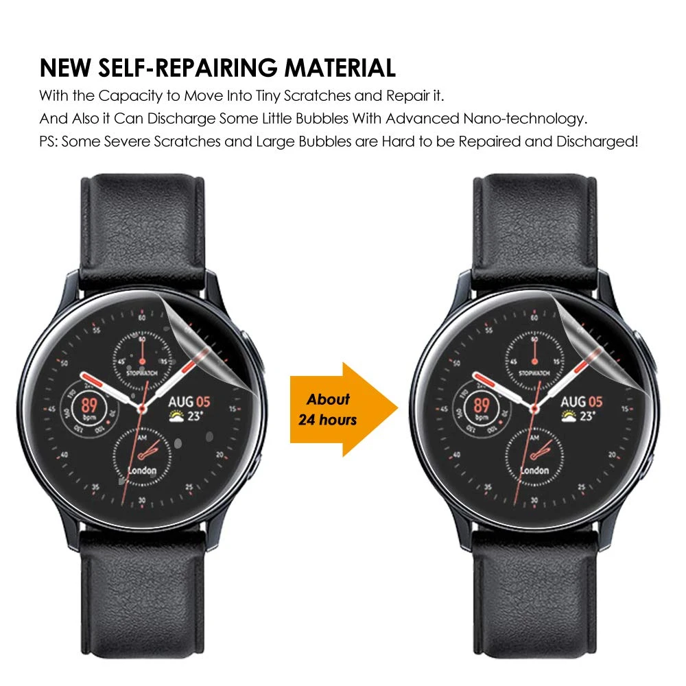 3 упаковки для Samsung Galaxy Watch Active2 40 мм/44 мм Smart 5H TPU Nano Anti-shock Высокое разрешение