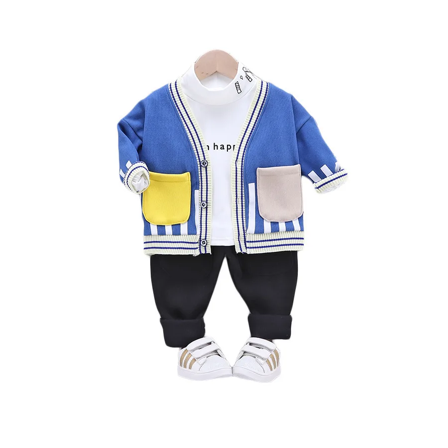 

Модная одежда с надписью для маленьких девочек и мальчиков, новинка, демисезонная Детская куртка, футболка и штаны, 3 шт./компл., Детский Повс...