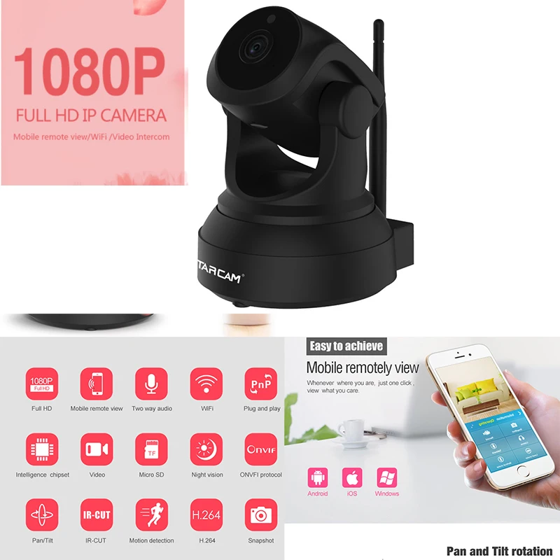 

Видеоняня Vstarcam, Wi-Fi, с датчиком движения