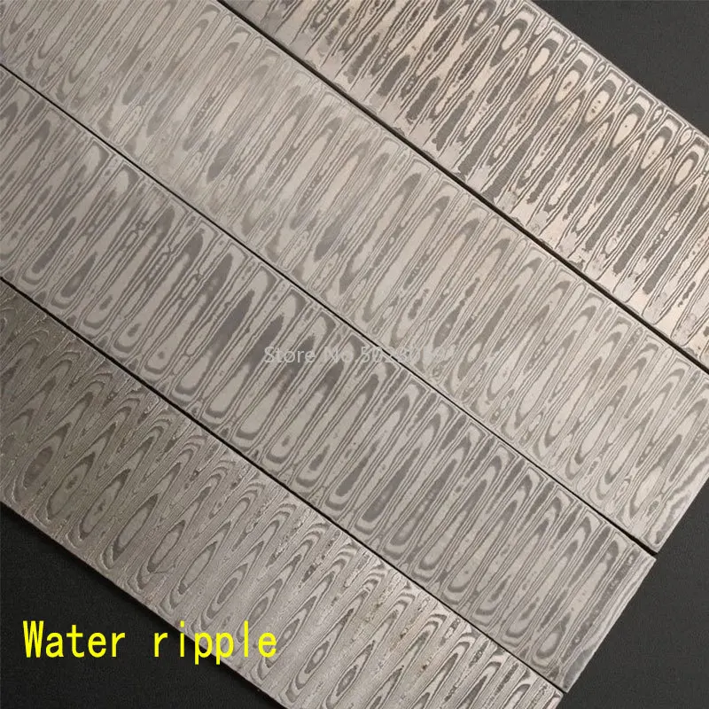 Water 350x50x4mm 5 видов, дамасская сталь, сделай сам, нож, материал для изготовления, роза, сэндвич, узор, стальное лезвие ножа, заготовка, была термической обработкой - Цвет: Water 350x50x4mm