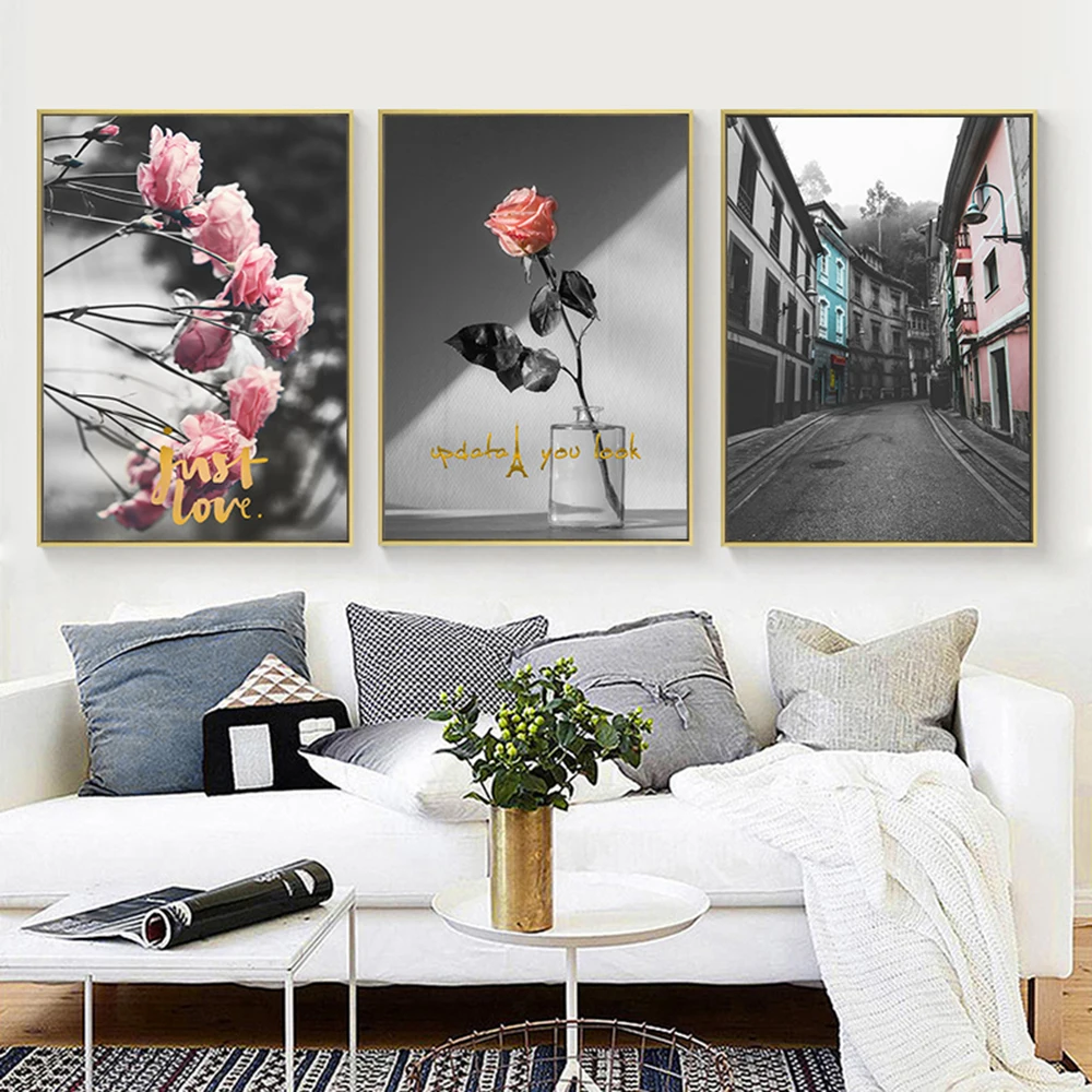 

Hd Painted Nordic Canvas Paintings Rose Posters And Prints Wall Art Picture For Living Room Bedroom Decorative Plakat