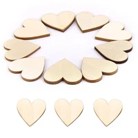 1pack 10 50mm heart love wood slices natural unfinished wooden discs diy handmade scrapbooking rustic wedding party decoration