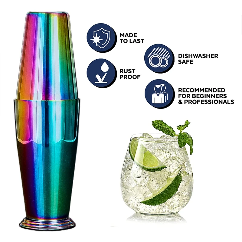 

Cocktail Shaker Professional Boston Shaker Stainless Steel Martini Shaker Drink Shaker for Home Bar Essential Bar Gadget