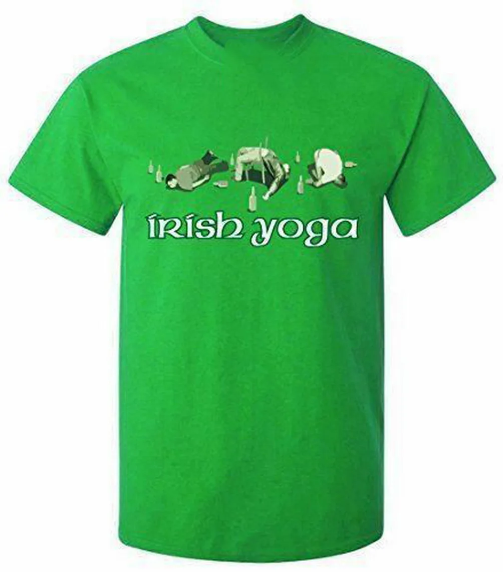Мужская ирландское Йога футболка Веселая Фитнес питьевой St Paddys день Ирландия Dublin