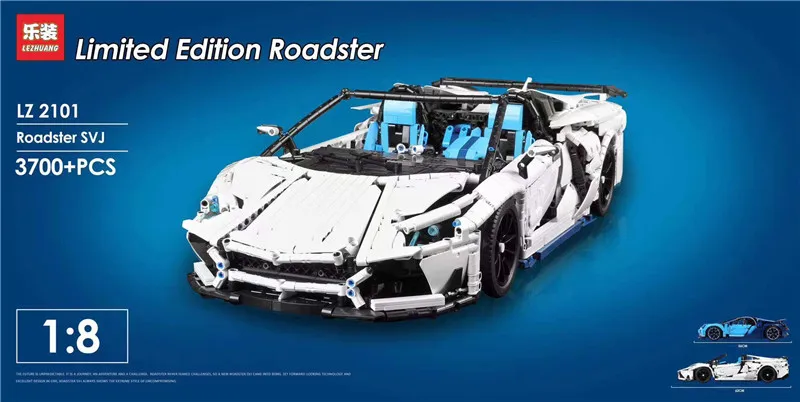 DHL LZ 2101 3700 шт. Ограниченная серия Roadster Moc Aventador модель гоночной машины строительный блок кирпичи рождественские подарки на день рождения игрушки
