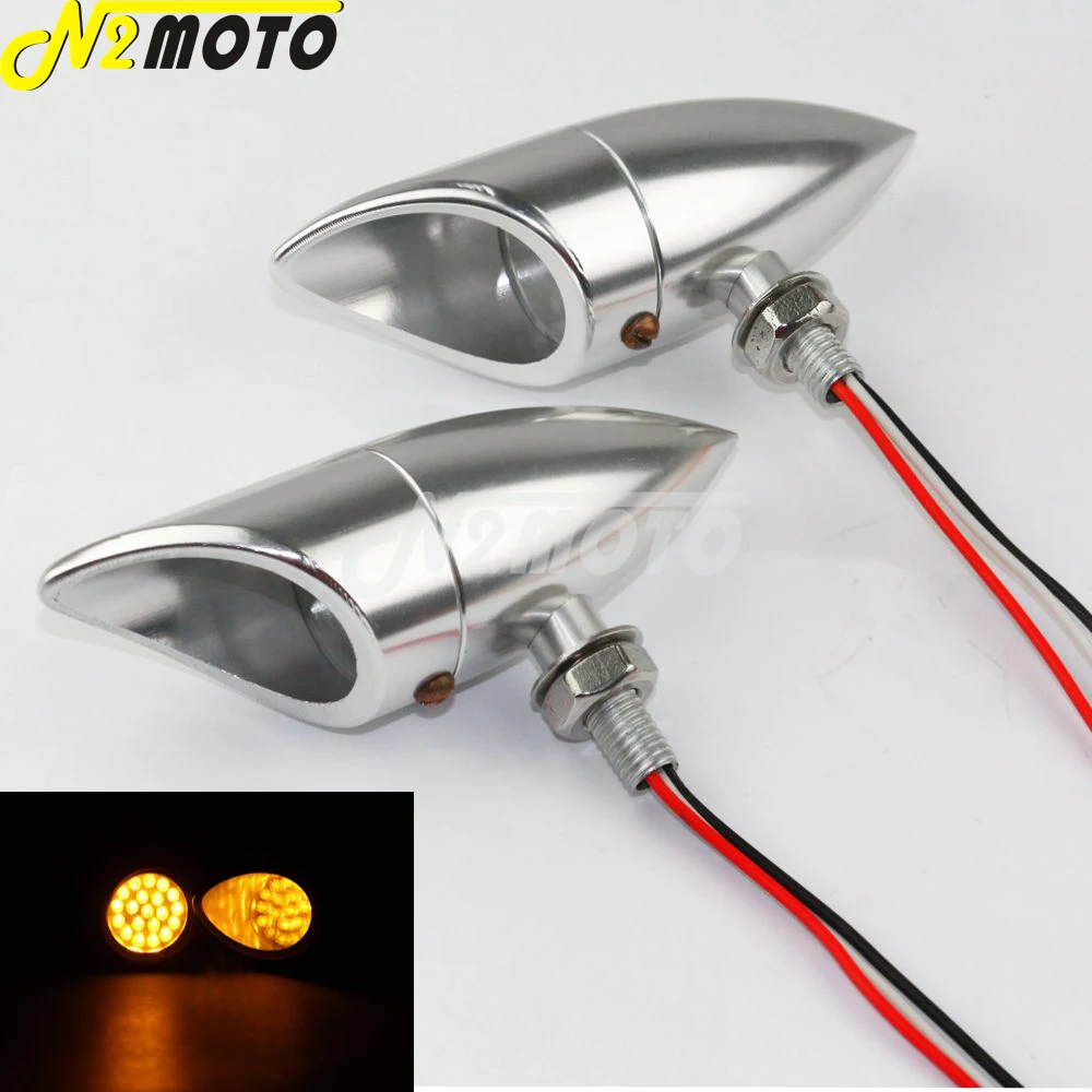 Мотоцикл 12 в светодиодный хромированный ЧПУ пуля Янтарный указатель поворота