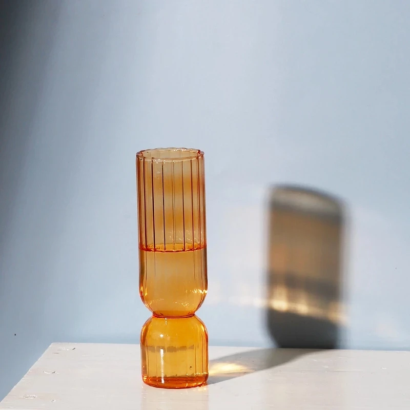 

Irregular Modern Home Decor Glass Vase Art Ornaments Transparent Living Room Decoration Flower Pot