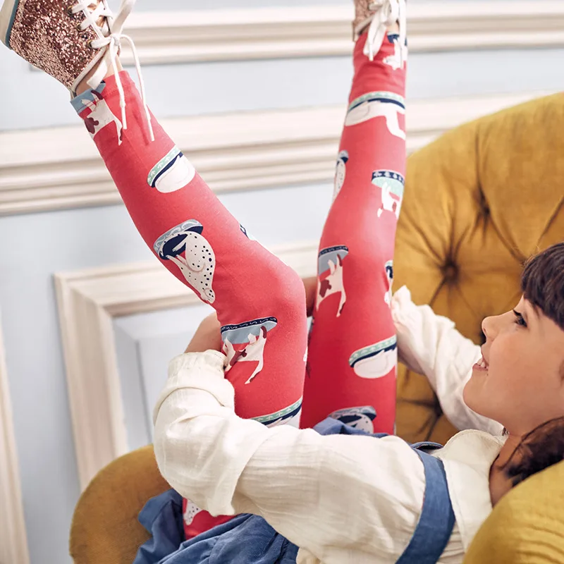 Ins/2019 г. Детские хлопковые весенне-осенние штаны с рисунком для малышей леггинсы