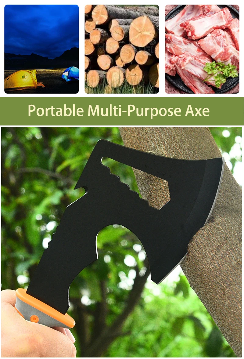 구매 멀티 도구 도끼 토마 호크 전술 축 캠핑 생존 도끼 밧줄 커터 샤프 휴대용 다기능 야외 정글 도끼