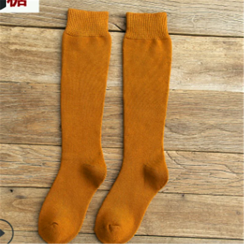 Женские высокие носки толстые махровые из чистого хлопка теплые с плюшевой