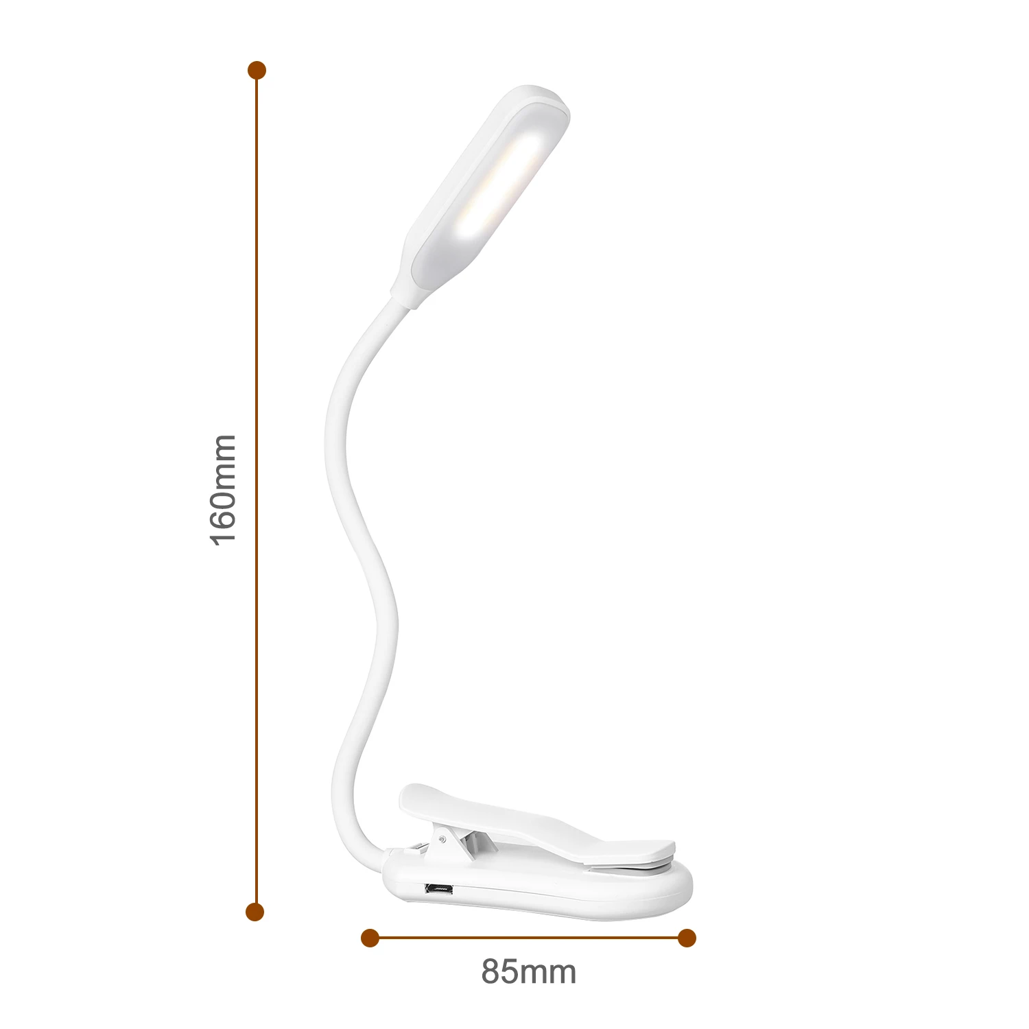 

Clip On LED Table Lamp USB Rechargeable Lamp Eye Protect Desk Reading Lamp for Reading Bedside Bedroom