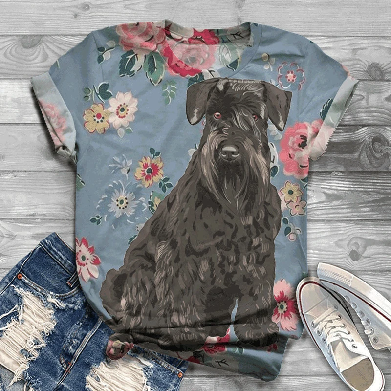 

Summer Cute Dog 3D Print Harajuku T Shirt Women O-Neck Short Sleeve Animal Tshirt Fashion Female Graphic Top Tee Casual Clothes