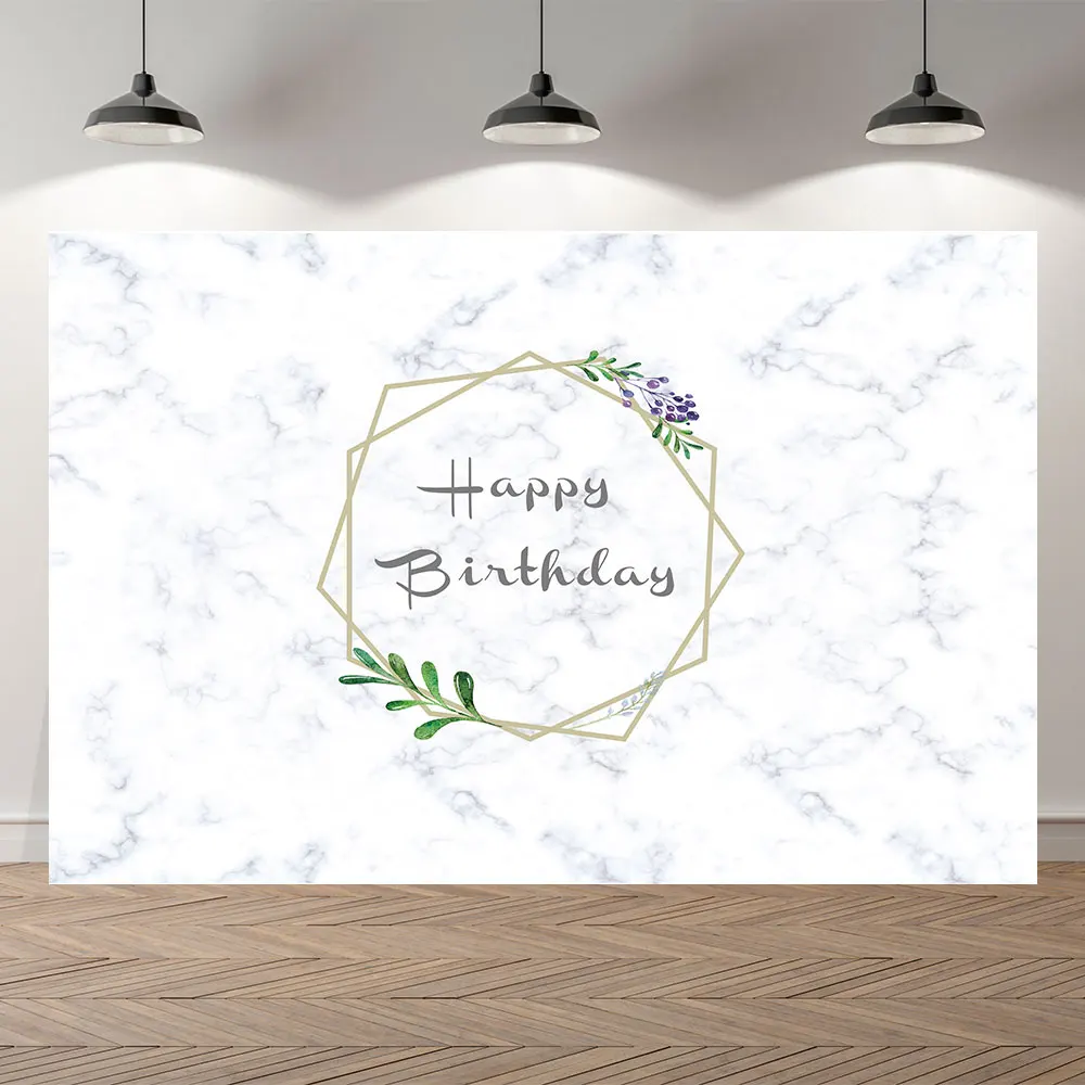 

Seekpro Photography Background marble stone simple style Happy birthday party baby shower Backdrop Photo Background Photocall