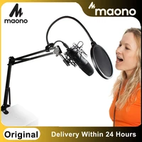 maono usb condenser microphone kit professional podcast studio microphone playplug mic for youtube gaming recording pc karaoke