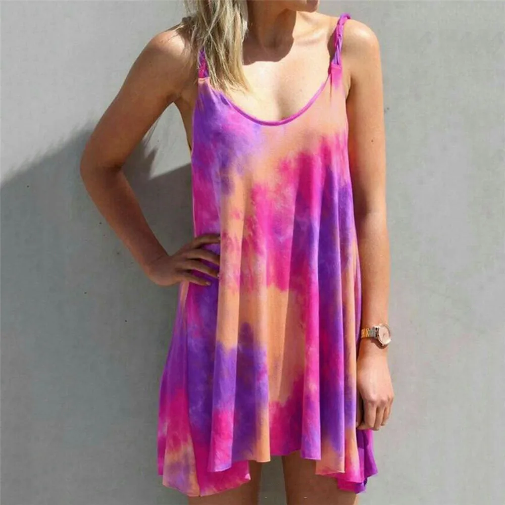 Новые женские платья с 3D градиентным принтом лето 2020 большой размер s сексуальный