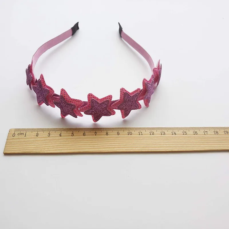 Shimmer Powder Pink Pointed Star Hair Hoop Boutique Princess Headwear Girls Accessories Children Headbands Baby Hairbands | Аксессуары