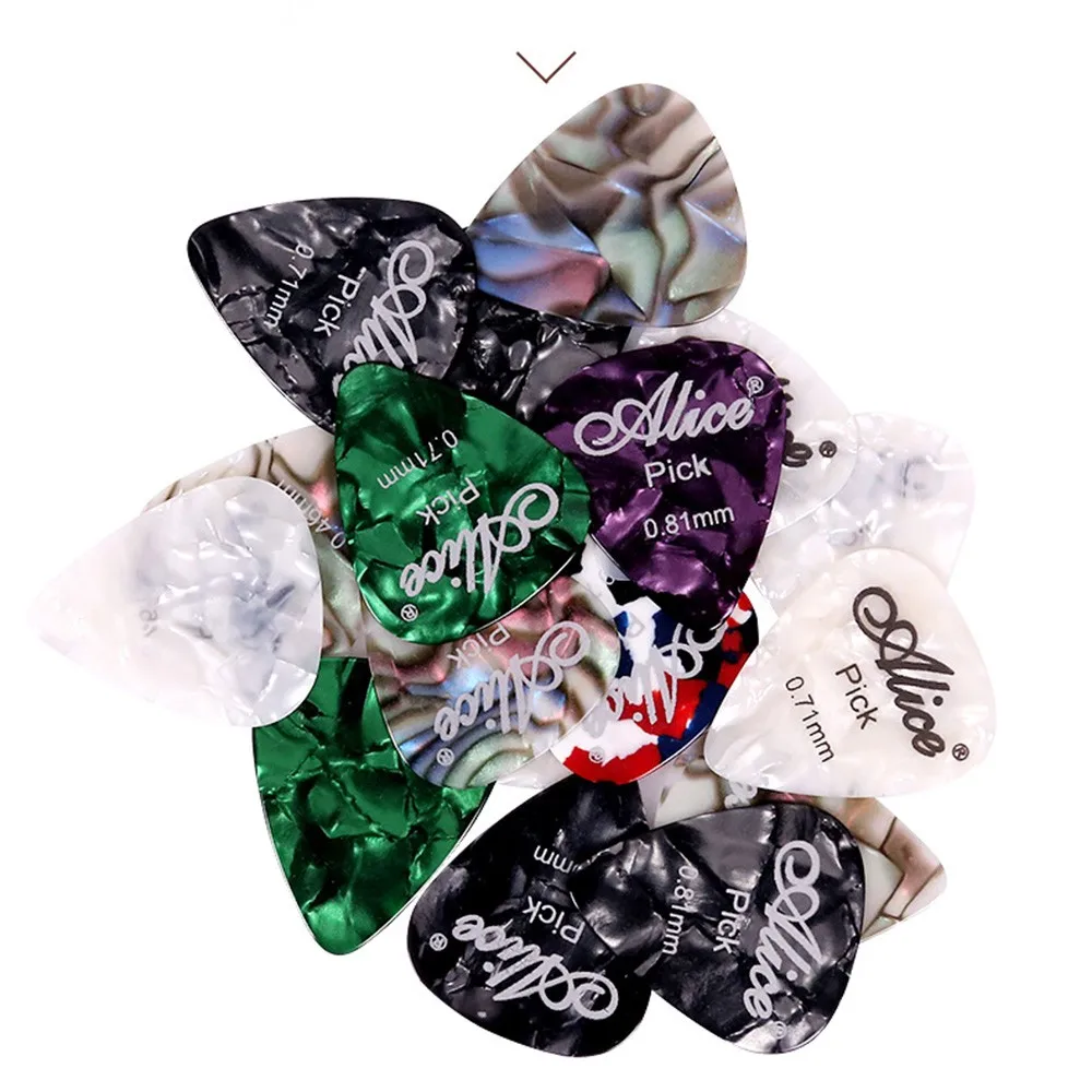 

12 PCS Alice Celluloid Acoustic Electric Guitar Picks Plectrums 0.46 0.71 0.81mm Acoustic Electric Bass Guitars Accessories Part