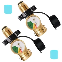 2 pack propane tank adapter with gauge converts pol lp tank valve to type1qcc1 for 5 100lb propane tank