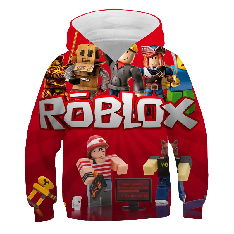 Осенняя детская толстовка Robloxing Детский Повседневный пуловер с капюшоном и