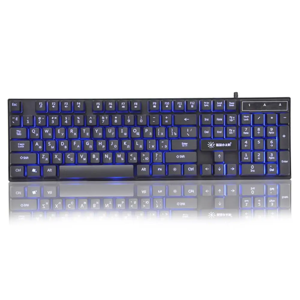 Проводная Механическая игровая клавиатура с русской USB подсветкой для ПК