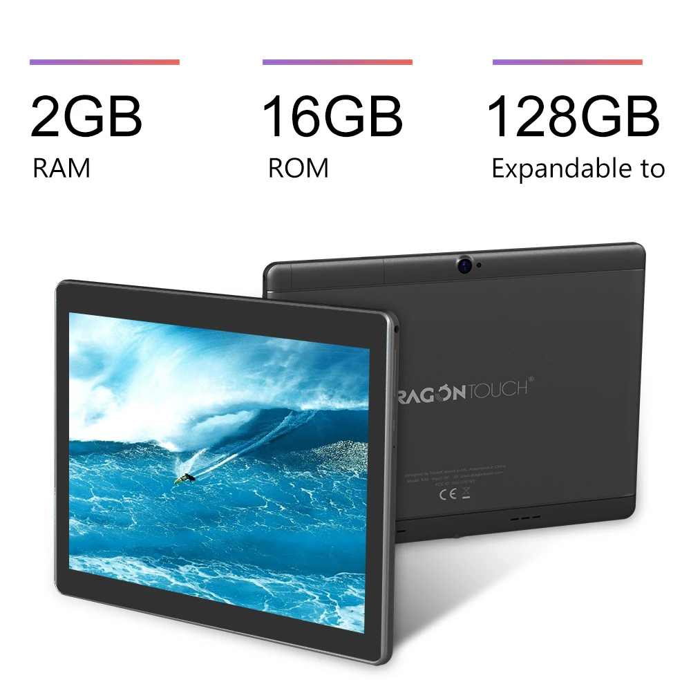 Dragon Touch K10 планшет 10 1 дюймов Android с 16 Гб четырехъядерный процессор 1280x800 ips HD Дисплей