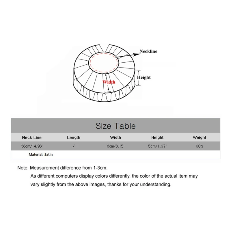 

Women Satin Renaissance Elizabethan Ruffled Fake Collar Victorian Costume Halloween Cosplay Wedding Neckwear Accessories