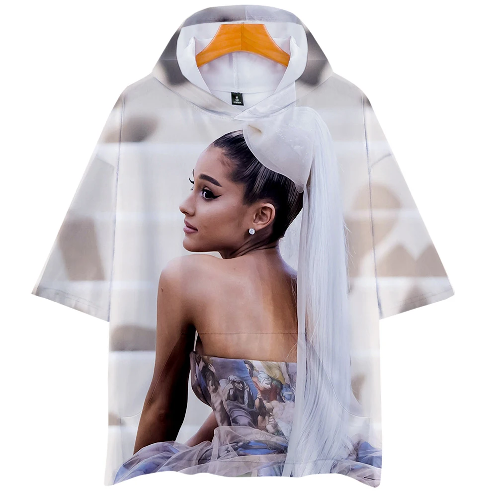 Женская толстовка с коротким рукавом Ариана Гранде модная дышащая 3D футболка Kpop