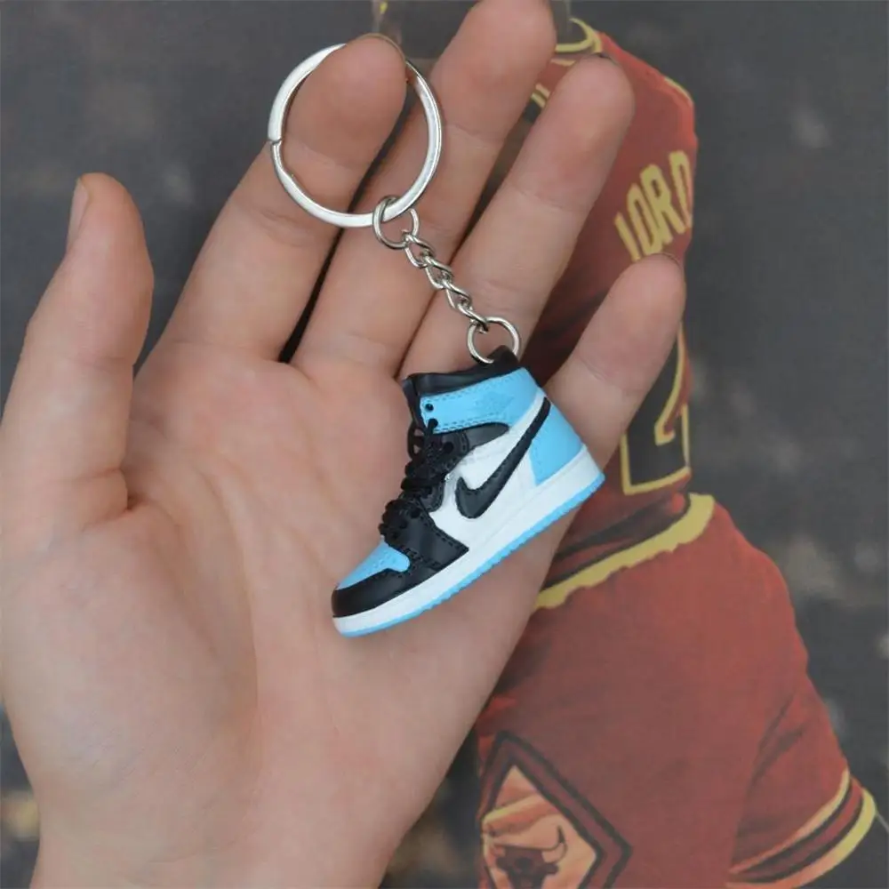 one shoe keychain Дропшиппинг aj1 offwhite Chicago Unc брелок в виде кроссовка Air Jordan 1 3D мини-кроссовки, закрытая спортивная обувь брелок в виде кроссовка s - Цвет: one shoe keychain