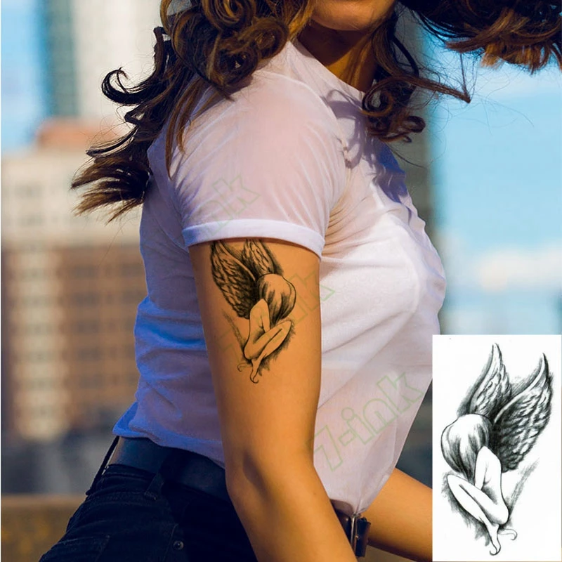 Водостойкая Временная тату наклейка милая Акварельная татуировка животное