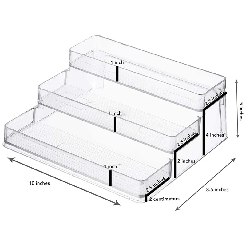 3-уровневая полка для приправ шкафчик с ступеньками стеллаж хранения прозрачный