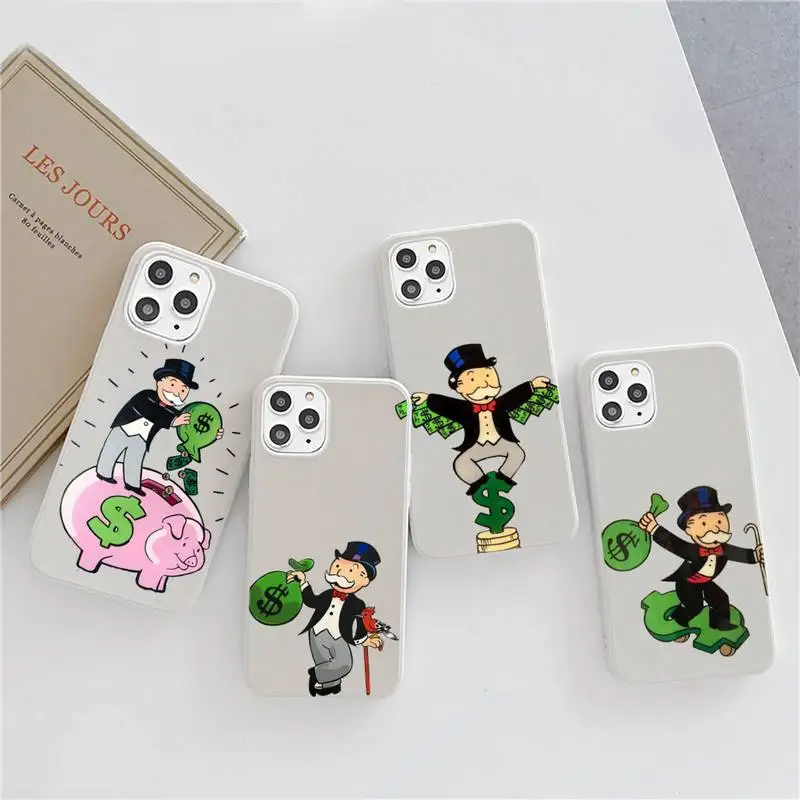 

Luxury cool Dollar Monopoly Phone Case Candy Color for iPhone 6 6S 7 8 11 12 XS X SE 2020 XR mini pro Plus MAX mobile bags